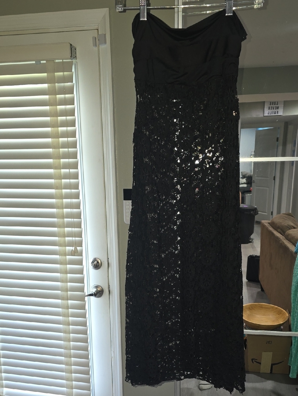 Strapless Black Lace Cover Up